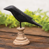 Primitive Wooden Crow on Pedestal