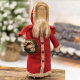 Primitive Vintage Santa Doll with Wreath