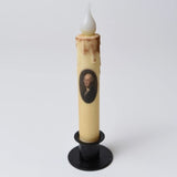 Country Primitive George Washington Led Timer Taper Candle 7"