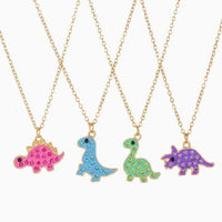 Girls Rhinestone Dinosaur Necklace