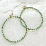 Mint Green Beaded Dangle Earrings