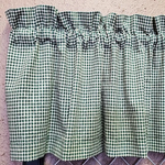 Country Primitive Green & Tan Gingham Homespun Valance