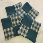 Green Homespun Coasters