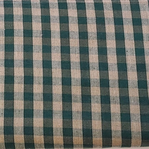 Dunroven House H-42 Country Primitive Green Check Homespun Fabric by the Yard