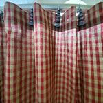 Handmade Primitive Burgundy Check Shower Curtain