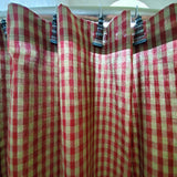 Handmade Primitive Burgundy Check Shower Curtain