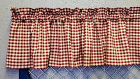 Handmade Red check homespun valance
