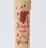 Primitive Happy Valentine's Day Timer Taper Candle 7"