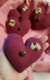 Country Primitive Burgundy Heart Bowl Fillers Set of 4