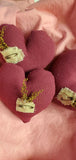Country Primitive Burgundy Heart Bowl Fillers Set of 3