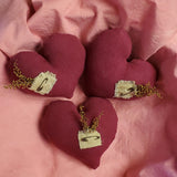 Country Primitive Burgundy Heart Bowl Fillers Set of 3