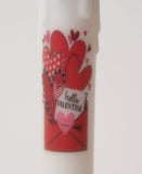 Primitive Hello Valentine Timer Taper Candle 7"