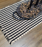 Heritage House Black Check Table Runner