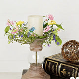 Spring Mix Hibiscus Blossom Candle Ring 3.5"