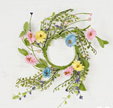 Spring Mix Hibiscus Blossom Candle Ring 3.5"