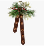 LEATHER Country Christmas Jingle Bell Door Knob Hanger