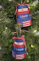 Country Primitive Patriotic Liberty Nesting Boxes Ornament