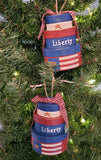 Country Primitive Patriotic Liberty Nesting Boxes Ornament