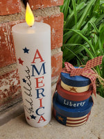 Country Primitive Patriotic Liberty Nesting Boxes Ornament