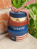 Country Primitive Patriotic Liberty Nesting Boxes Ornament