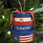 Country Primitive Patriotic Liberty Nesting Boxes Ornament