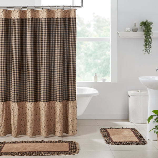 Country Primitive Maisie Ruffled Shower Curtain