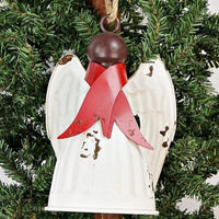 Metal Angel Bell with Red Scarf