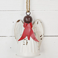 Metal Angel Bell with Red Scarf