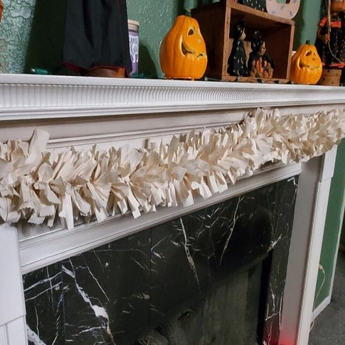 Country Primitive 6 foot Solid Beige Muslin Rag Garland