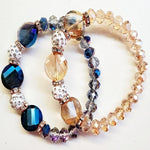 Disco Stone Beaded Stretch Bracelet