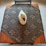 Primitive Nantucket Black Mustard Table Square Coverlet Tablecloth
