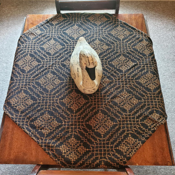 Primitive Nantucket Black Mustard Table Square Coverlet Tablecloth