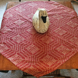 Nantucket Red and Tan Table Topper 32" Square