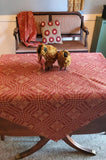 Nantucket Red Table Topper 52 Inch