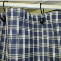 Navy Blue Plaid Homespun Shower Curtain