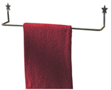 24” Black Wrought Iron Star Towel Bar