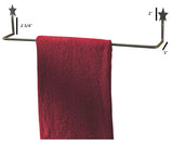 24” Black Wrought Iron Star Towel Bar