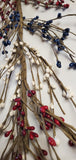 Primitive Red White and Blue Pip Berry Garland 55 Inch