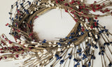 Primitive Red White and Blue Pip Berry Garland 55 Inch