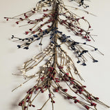 Primitive Red White and Blue Pip Berry Garland 55 Inch