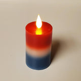 Primitive Americana Patriotic LED Pillar Candle 3"