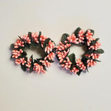 2 Country Primitive Peach Pip Berry Taper Candle Rings 1.5"