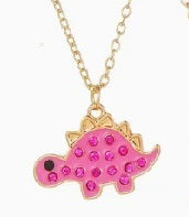 Girls Rhinestone Dinosaur Necklace