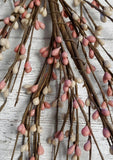 Primitive Pink and Cream Pip Berry Garland 4 foot