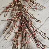 Primitive Pink and Cream Pip Berry Garland 4 foot