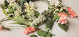 Pink and White Mixed Flowers Candle Ring Wreath