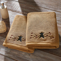 Country Primitive Farmhouse Pip Berry Vine Star Cotton Bath Towels