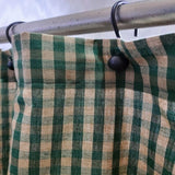 Handmade Country Primitive Green Check Homespun Shower Curtain
