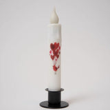 Primitive Red Bird With Heart Balloons Timer Taper Candle 7"