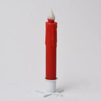 Country Primitive Red Led Timer Taper Candle 7"